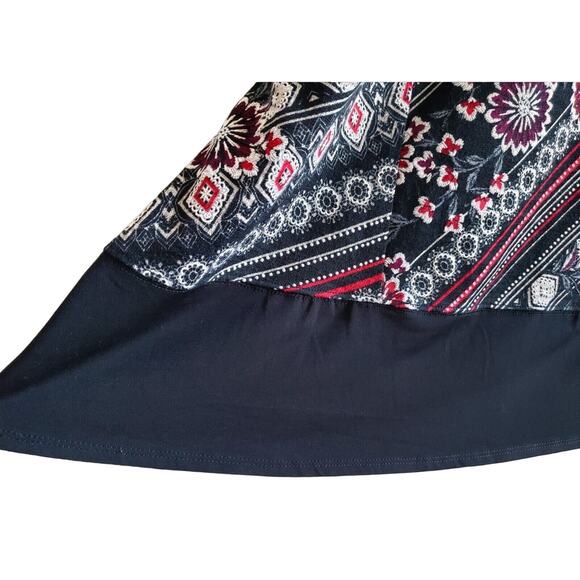 Rabbit Rabbit Rabbit Designs 14 16 Midi Dress Embroidered Fabric Black Red White - Picture 4 of 7